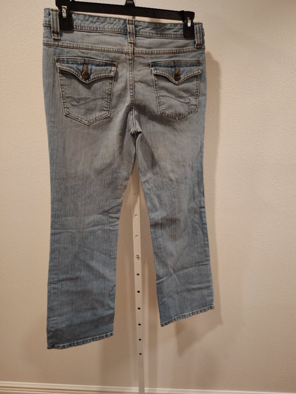 SO Jeans Junior's Size 11 Flap Pockets Style 8LJJ32857A Light Wash Bootcut Flare